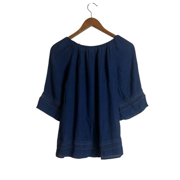 Spense navy light weight blouse. Size small - Picture 6 of 6